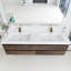 Meuble-lavabo double 72 po avec plateau en résine Deyja-945978274