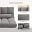 Fauteuil convertible Lazy - fauteuil convertible avec dossier / appui-tête réglable + 2 coussins | Gris foncé | Polyester-1885603790