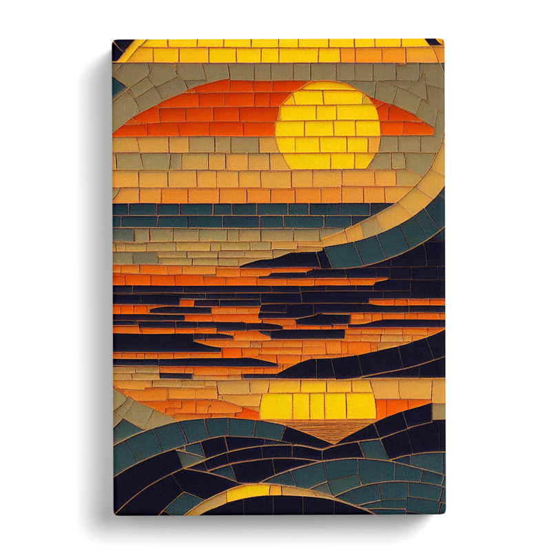 Gaubert Sunset Mosaic - Wrapped Canvas, 50cm H x 35cm W