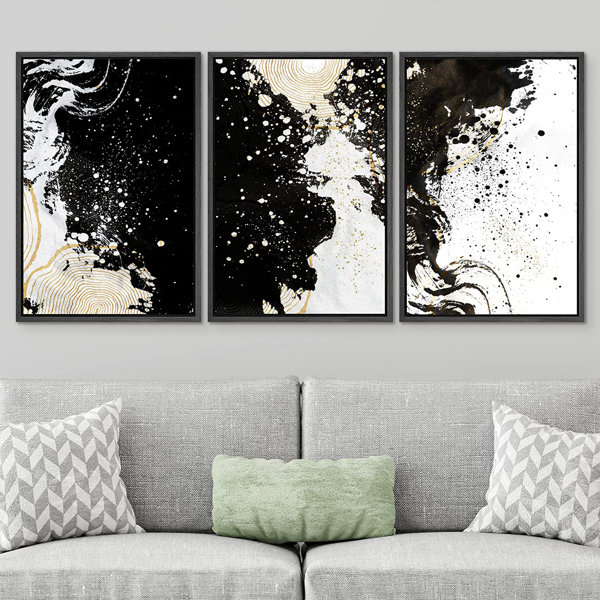 IDEA4WALL Framed Canvas Print Wall Art Set Graffiti Street Art Grunge ...