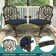 Meetwarm 9-Piece Outdoor Patio Dining Set, All Weather Cast Aluminum Patio Funiture Table And Chairs Set- 94.5" Rectangular Table And 2 Swivel Rocker Chairs, 6 Stationary, Umbrella Hole