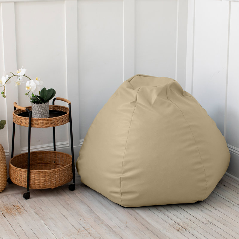 Fauteuil à billes de style Ataz Pazi, Similicuir beige naturel