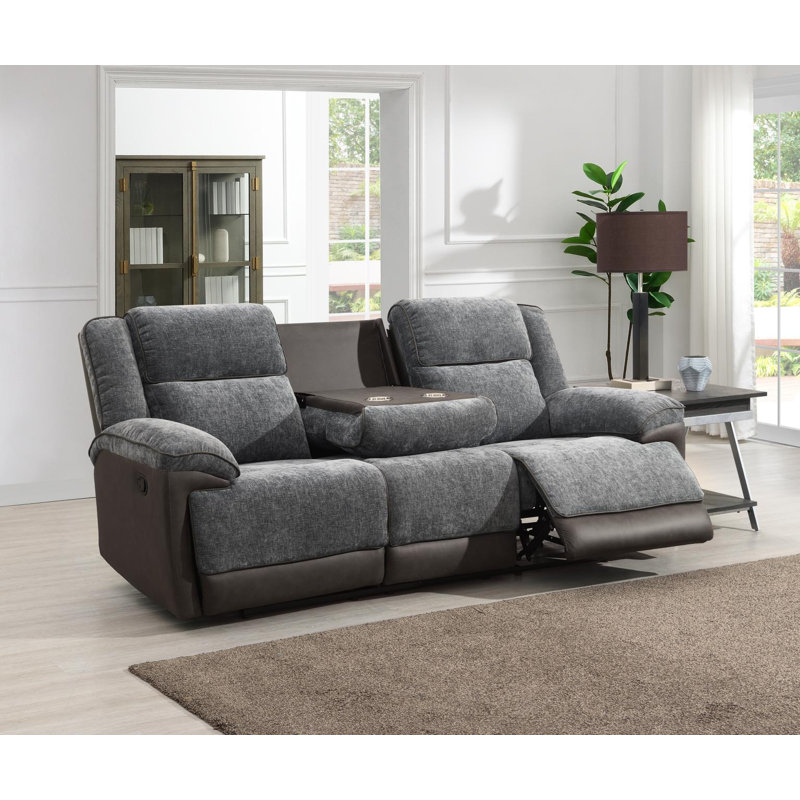 3 Piece Chenille Reclining Living Room Set, 3 Pieces: Sofa, Loveseat, Chair