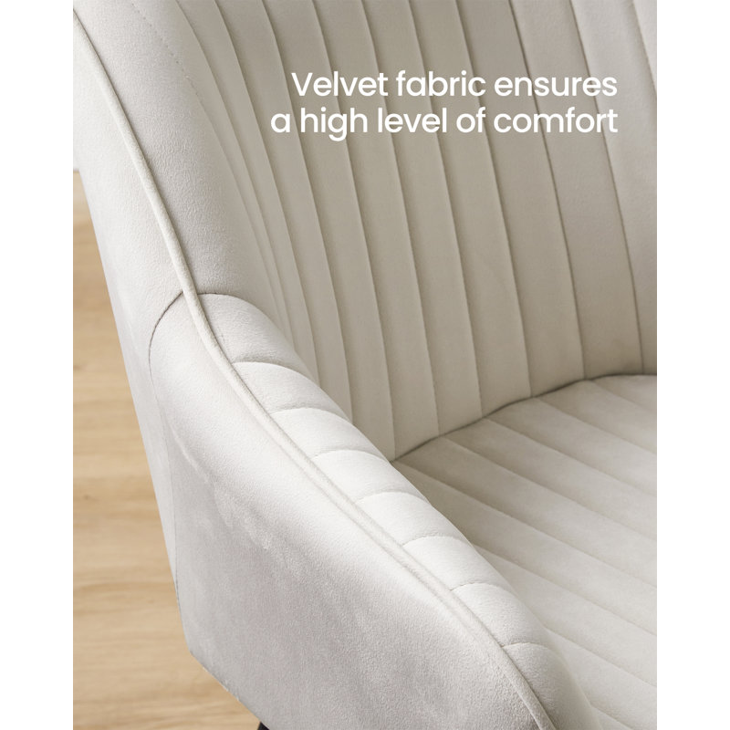 50cm H Velvet Upholstered Metal Full Back Armchair in Brown
