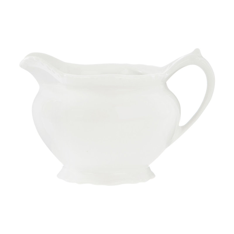 Asulf Embossed White Creamer