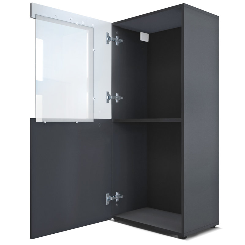 Killion Display Cabinet, Without LED, Black/Petrol High Gloss