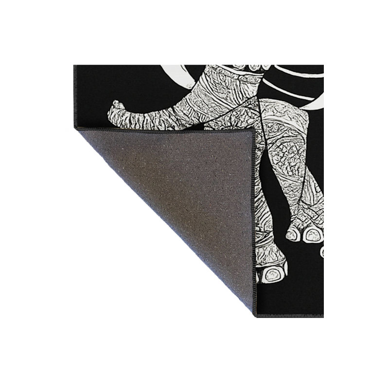 Tapis tissé noir Mosso, 2 pi 6 po x 4 pi 11 po