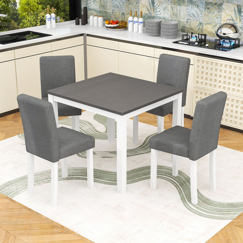 5-Piece Dining Table Set with 4 Chairs