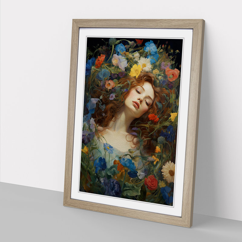 Wildflowers Renaissance - Framed Print, Oak , 46cm H x 34cm W x 2cm D