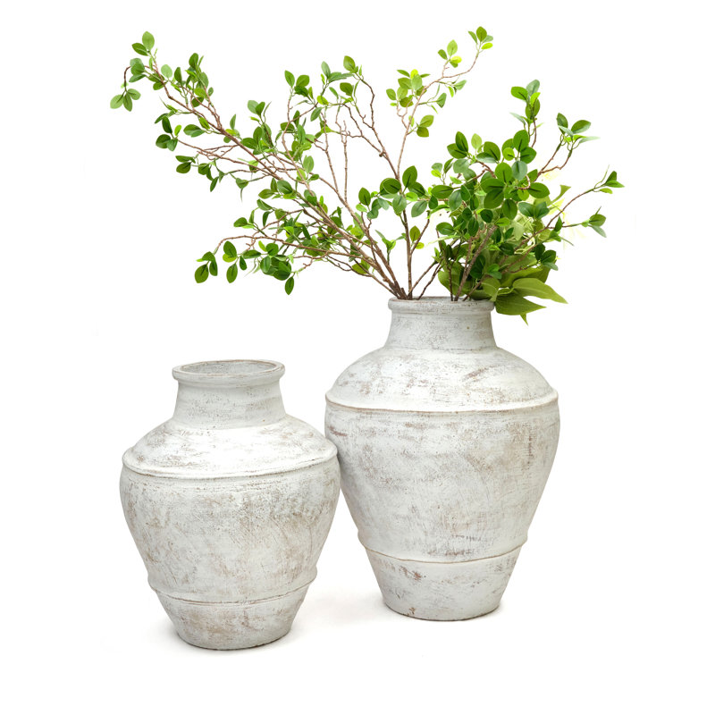Earthenware Decorative Urns & Jars, 18" H x 13.7" W x 13.7" D