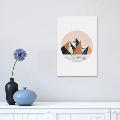 Geo Landscape Circle 1 Piece Wrapped Canvas Wall Art