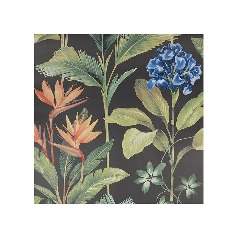 Ameiyah vibrant Green Oliana Charcoal Floral design  Wallpaper 10m x 53cm Roll