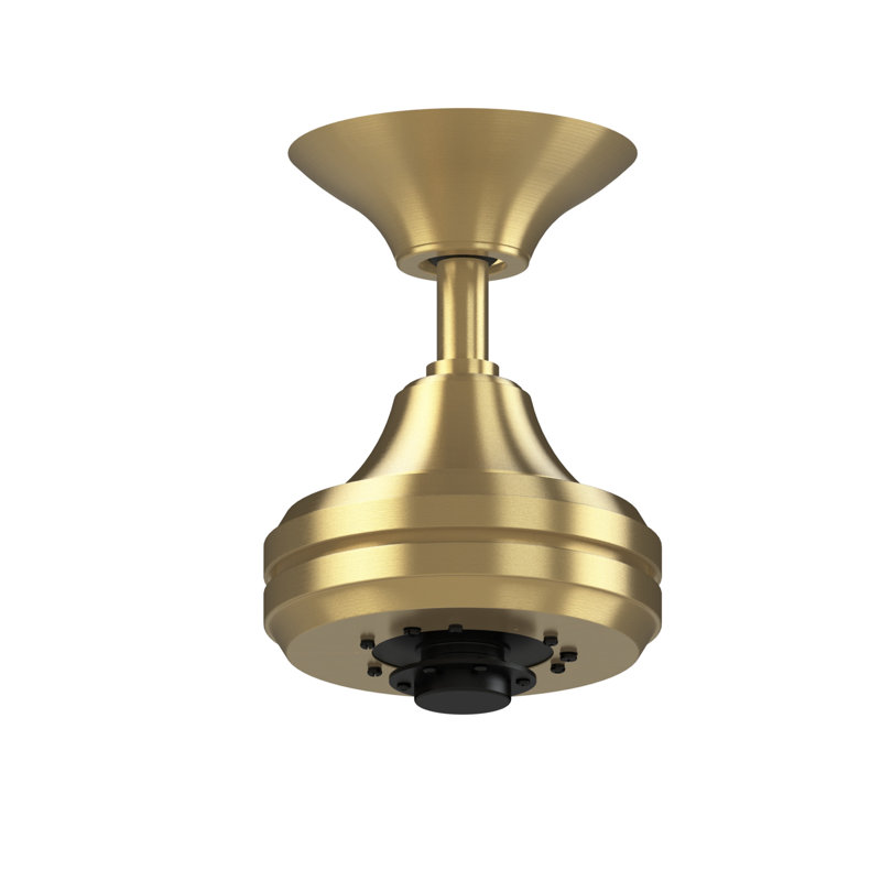 Spitfire Indoor/Outdoor Ceiling Fan AC Motor- Brushed Satin Brass, Brushed Satin Brass