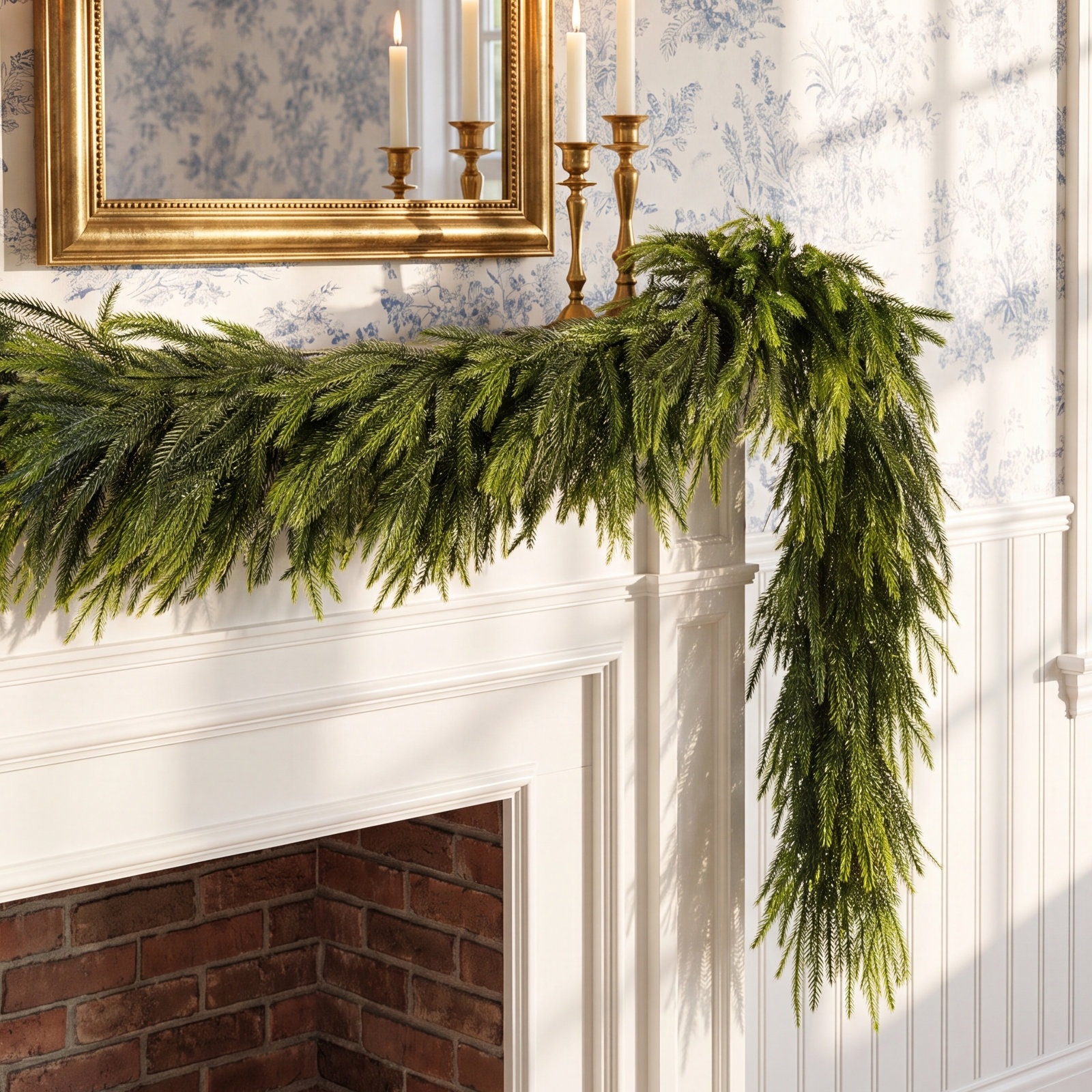 108" Norfolk Pine Christmas Garland, 9 ft