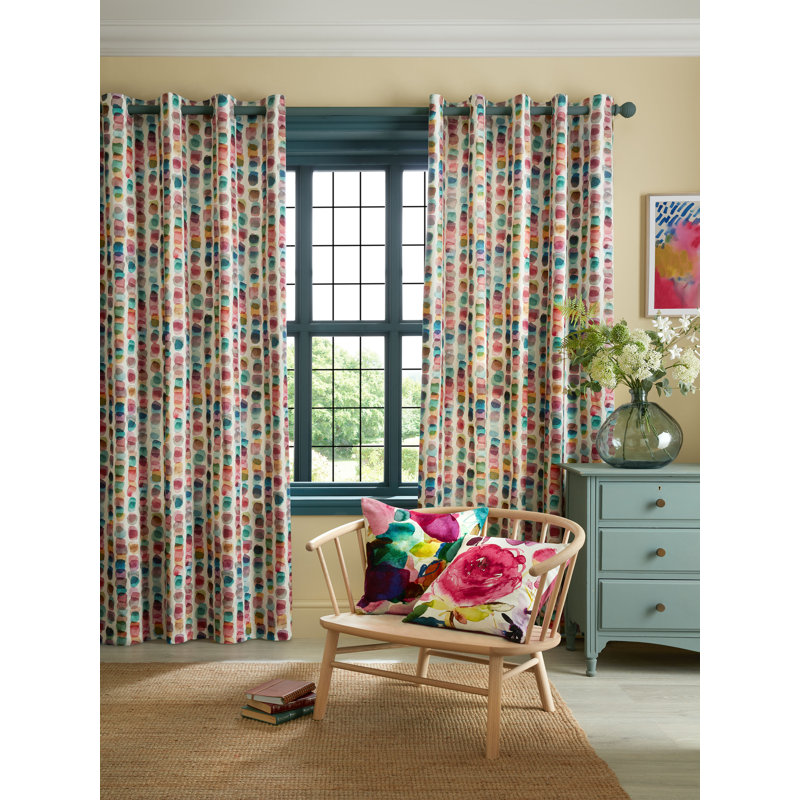 Cotton Blend Curtain Panel Pair, 117cm W x 183cm L