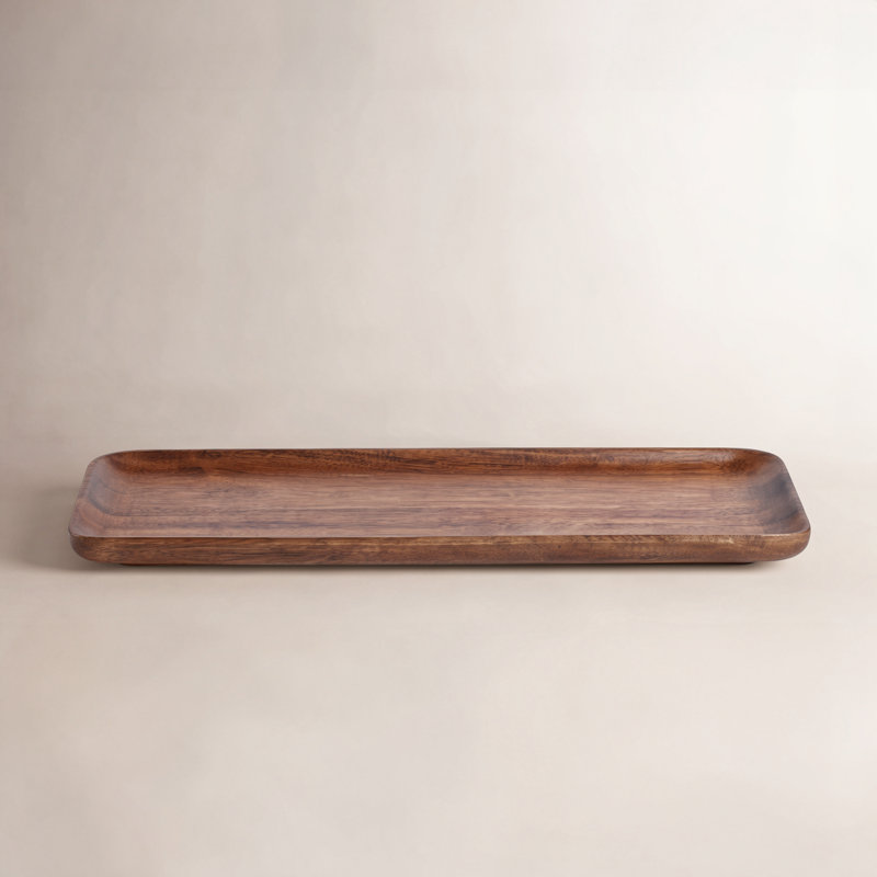 Pottsville Obira Wood Tray, 1" H x 17" W x 6.5" D