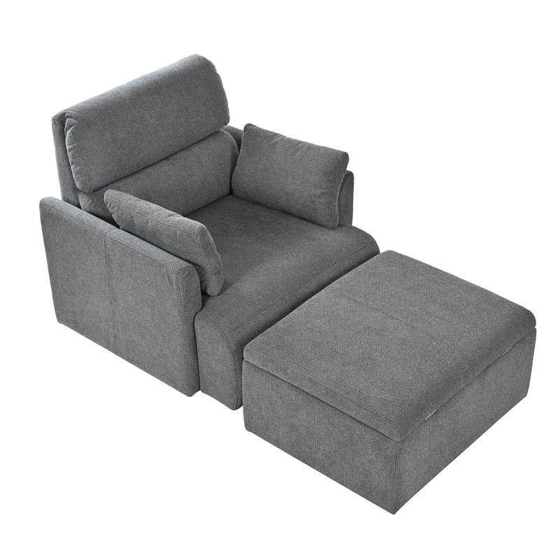 Chaise surdimensionnée avec repose-pieds avec rangement