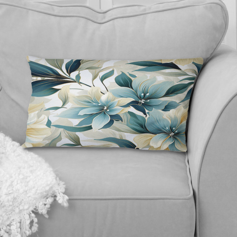 Coussin en polyester à motif tropical océanique