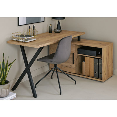Adesuwa 150Cm W L-Shape Computer Desk with Cabinet