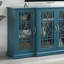 Meuble télé 63 po, buffet, armoire de rangement, bleu sarcelle