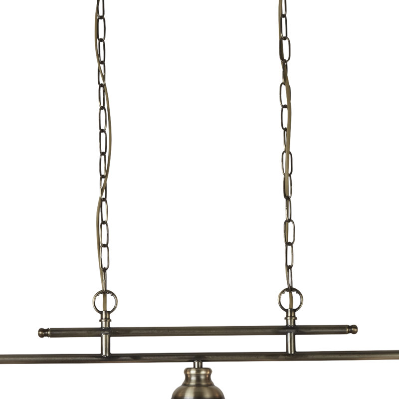 Luminaire suspendu en forme de dôme à 3 lumières pour îlot de cuisine Asner, Laiton antique
