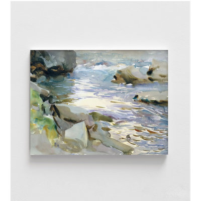 Stream And Rocks By John Singer Sargent, Watercolor Painting, Watercolor Nature Art Print, Singer Sargent Art, Wall Art