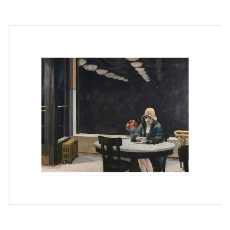 Automat par Edward Hopper - estampe numérique encadrée, H 13,75 po x l 16 po