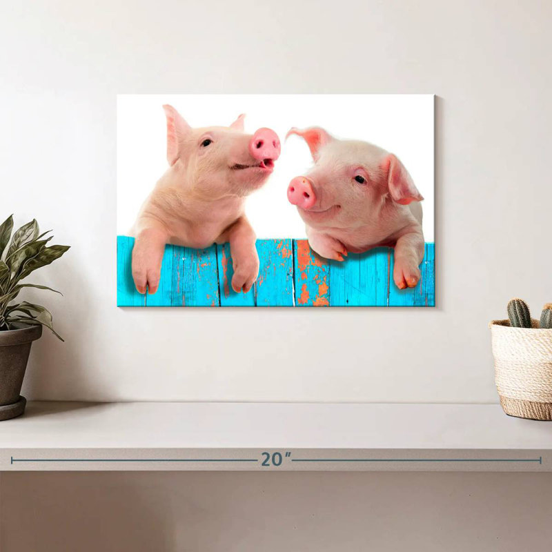Fence Pigs, 8" H x 12" W