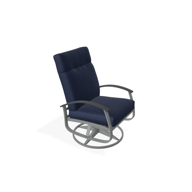 Belle Isle Outdoor Rocker Chair, Blend Indigo, Classic Graphite P30, Textured Graphite