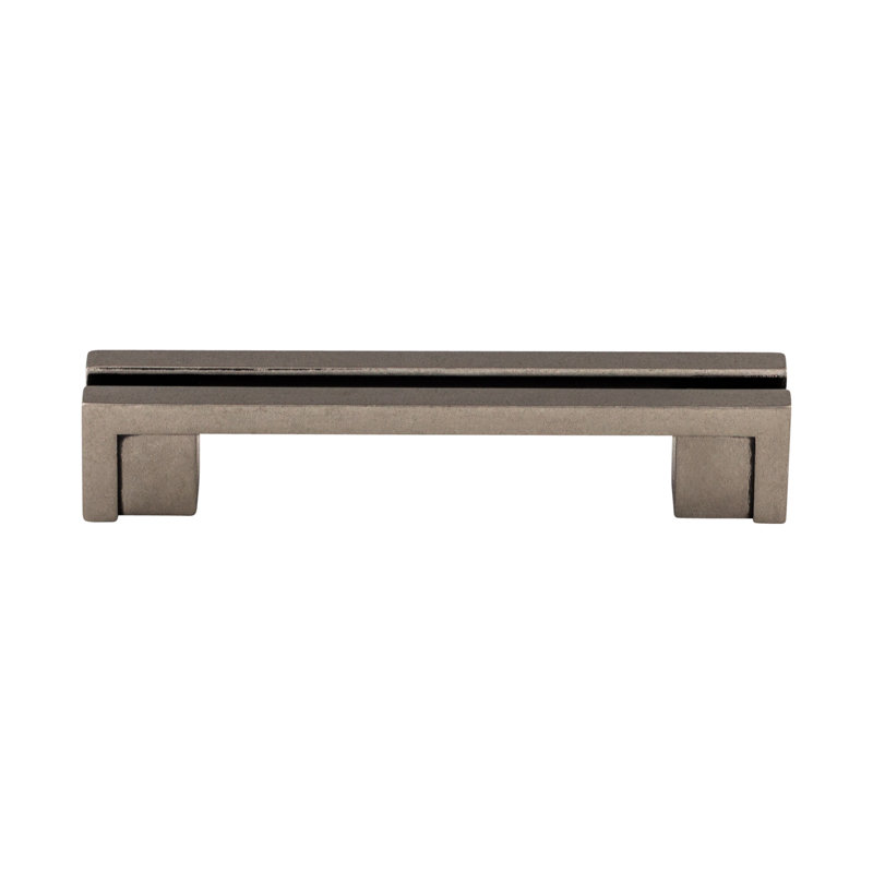 Flat Rail Bar pull, Pewter Antique, 3 1/2" Center to Center
