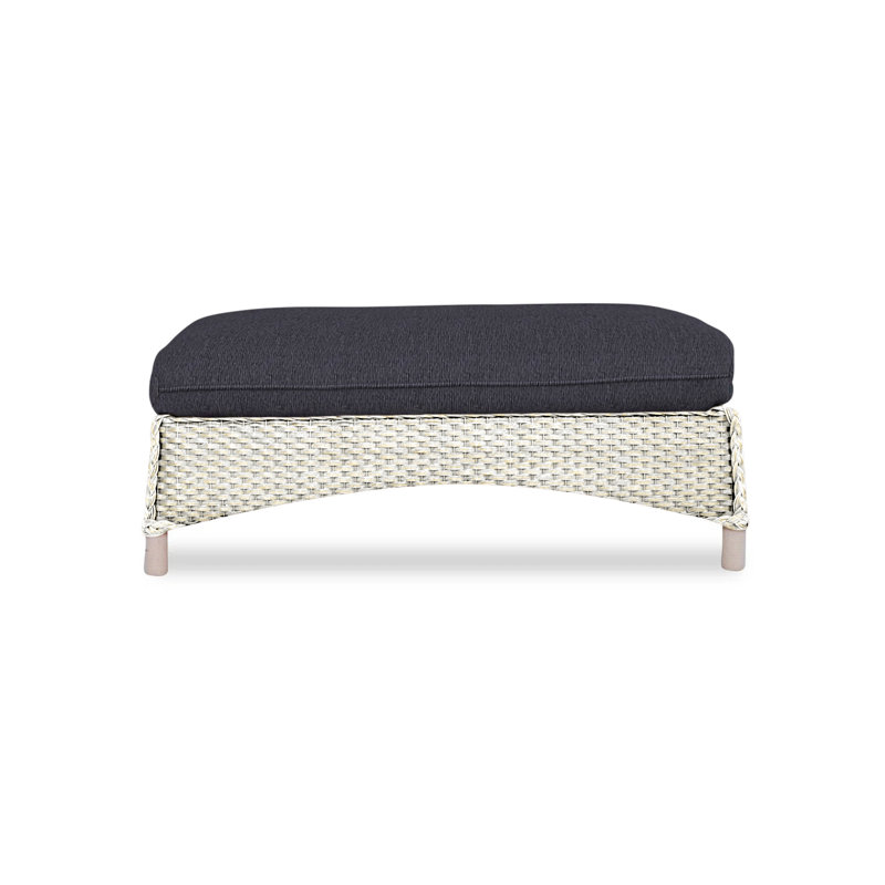 Mandalay Outdoor Ottoman, Decorline Navy, Mink