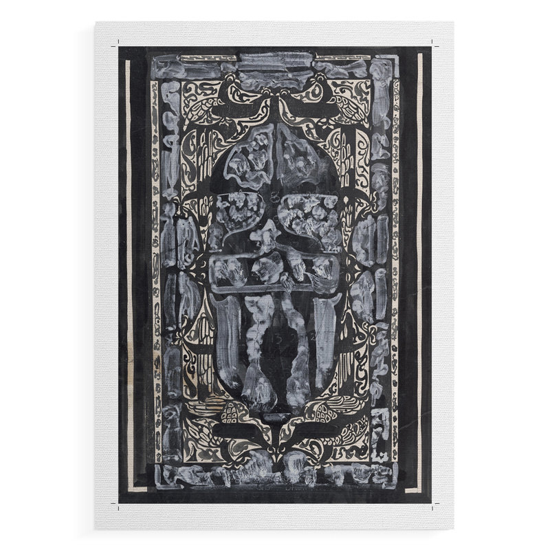 Reproduction abstraite rétro Cxxvi - impression sur toile seulement - non encadrée, H 18 po x l 12 po
