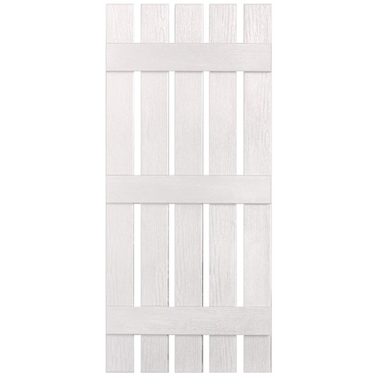 Three Batten, Five Board Open Vinyl Shutters Pair