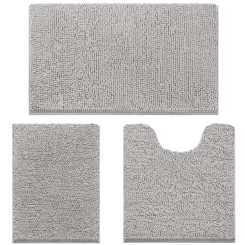 Rigg Chenille Non-Slip Bath Rug, Grey