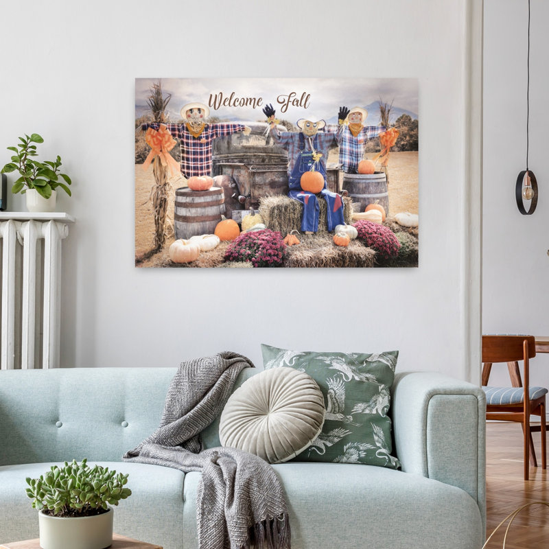 Welcome Fall, art contemporain d'automne, H 24 po x l 36 po