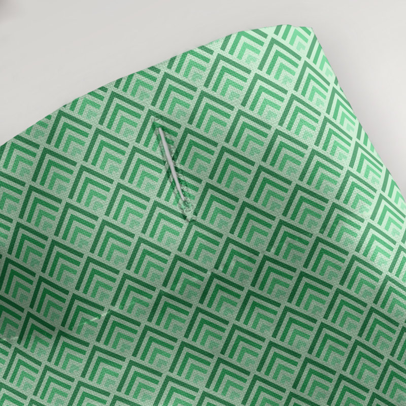 Rideau de douche simple à rayures katelyn elizabeth geometric dégradé, Vert clair / blanc