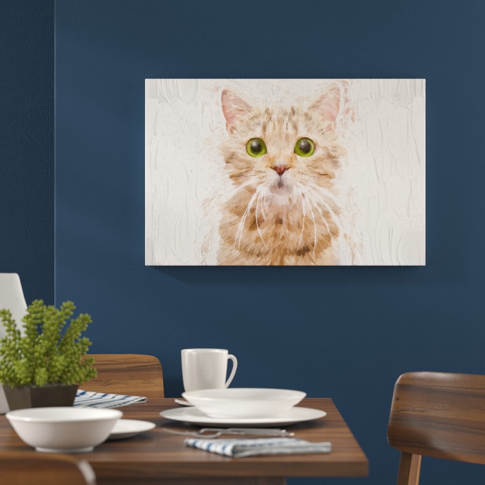 Leinwandbild „Porträt Katze“, Grafikdruck