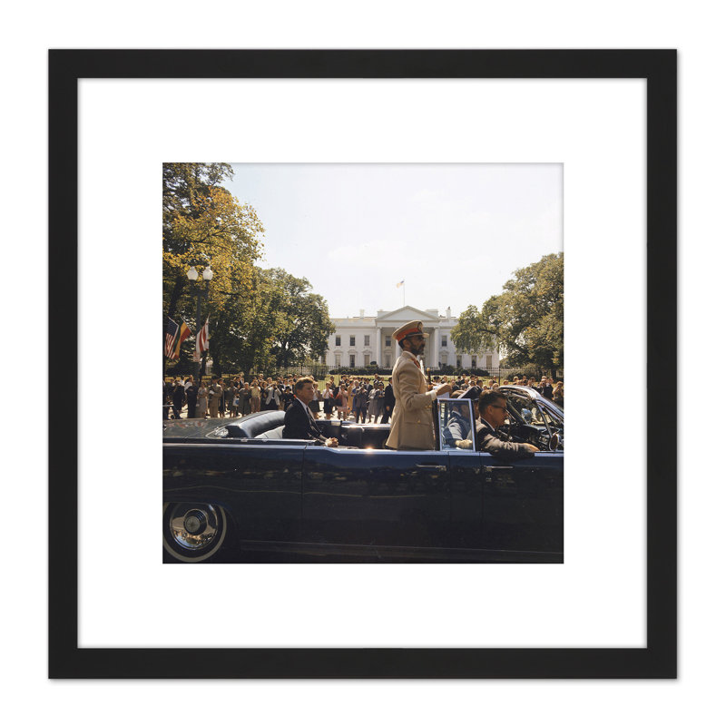 Parade JFK Kennedy Emperor Haile Selassie - Single Picture Frame Print