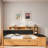 Comfortable Daybed With Trundle, Storage Shelves, Bench, Charging Station And Upholstered Headboard-1499504206