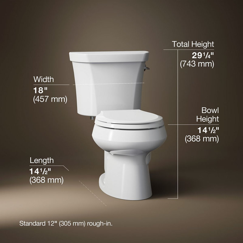 Wellworth™ 1.6 GPF Round Two-Piece Toilet (Seat Not Included), Right-Hand, White