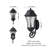 Black Outdoor Wall Lantern with Dusk to Dawn Sensor Weatherproof Aluminum Frosted Bubble Glass