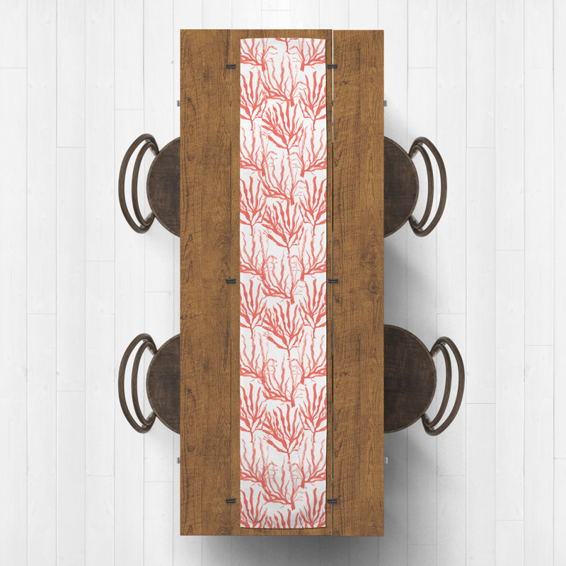 Aldarcie Rectangle Polyester Table Runner, 90" x 16", Coral