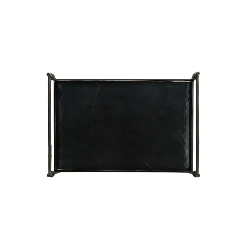 Teagan Bar Cart-Smoked Black Cast Glass