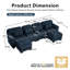 Canapé modulaire en forme de U de 132 po, canapé nuage avec repose-pieds et coussins amovibles-1539103421