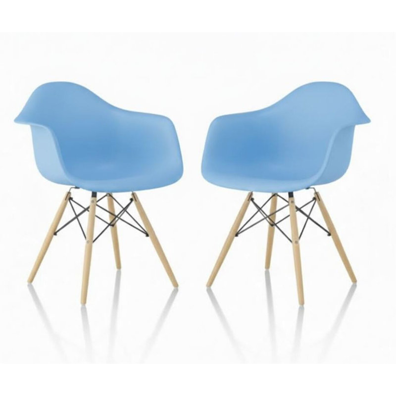 Chaise de salle à manger en plastique, Bleu