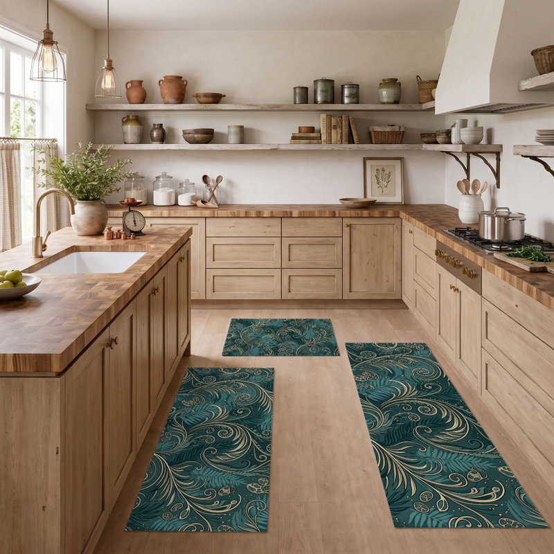 Tapis de cuisine lavables antidérapants Wave