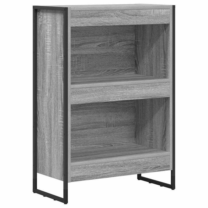 Steel Book Cabinet Bookcase, (2 Shelves) 86.5cm. H x 60cm. W x 30cm. D, Grey Sonoma