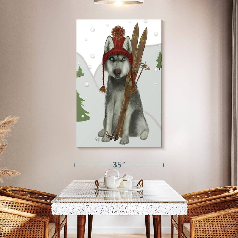 Brampt Husky Skiing, 51" H x 34" W