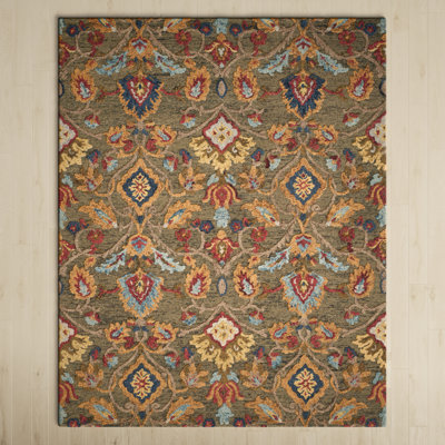 Tansy Green Multi Handmade Wool Floral Rug