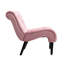 Chaise sans accoudoirs en velours rose avec coussin résilient - Pieds décoratifs pour le bureau-120913129